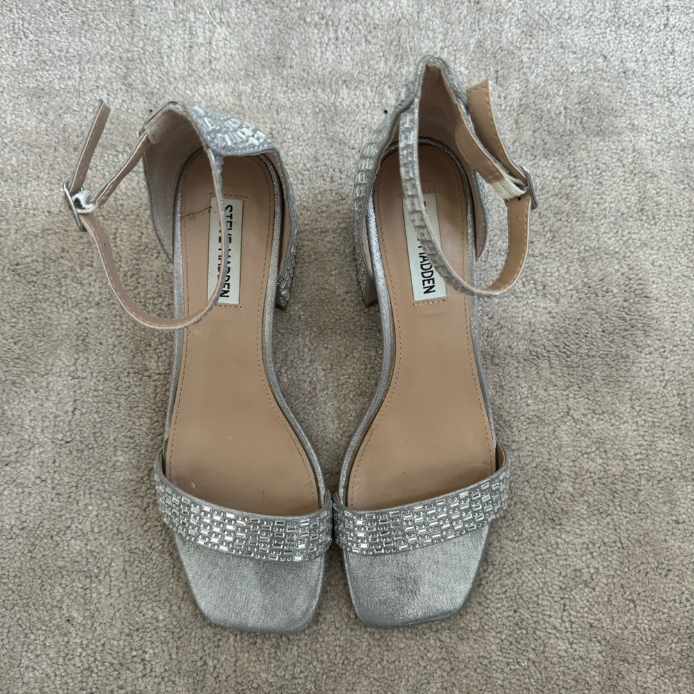 Steve Madden Glitter Rhinestone Block Heels